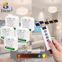 RF433mhz AC110V 220V wireless dimmer switch light brightness adjustable 5 in1 remote control 2-way for 10~150W LED halogen bulb