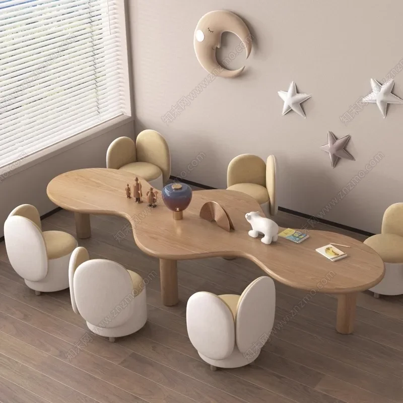 

#t* forChildren's table and chair combination entertainment area Early education center Creative small stool a