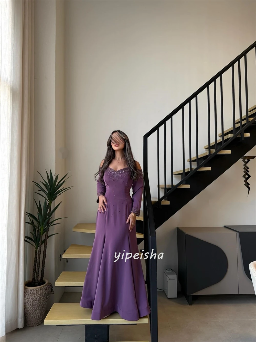 Moda personalizada elegante jérsei beading ruched sereia fora do ombro vestidos longos sob medida vestidos de ocasião tamanhos disponíveis