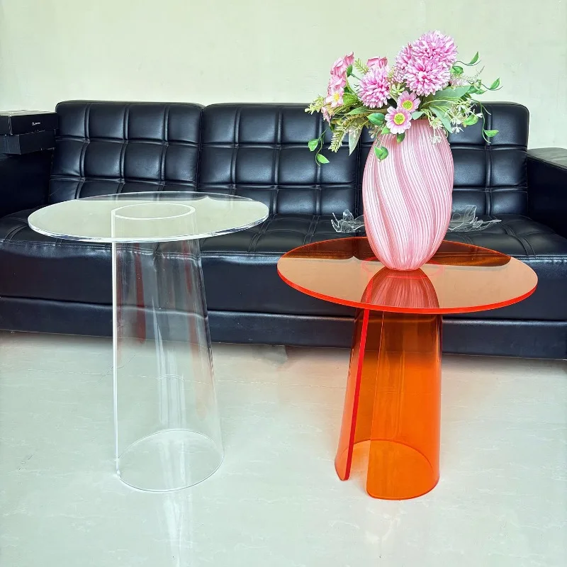 

celebrity acrylic round coffee table, master design model room, hotel clubhouse small side table, light luxury small table