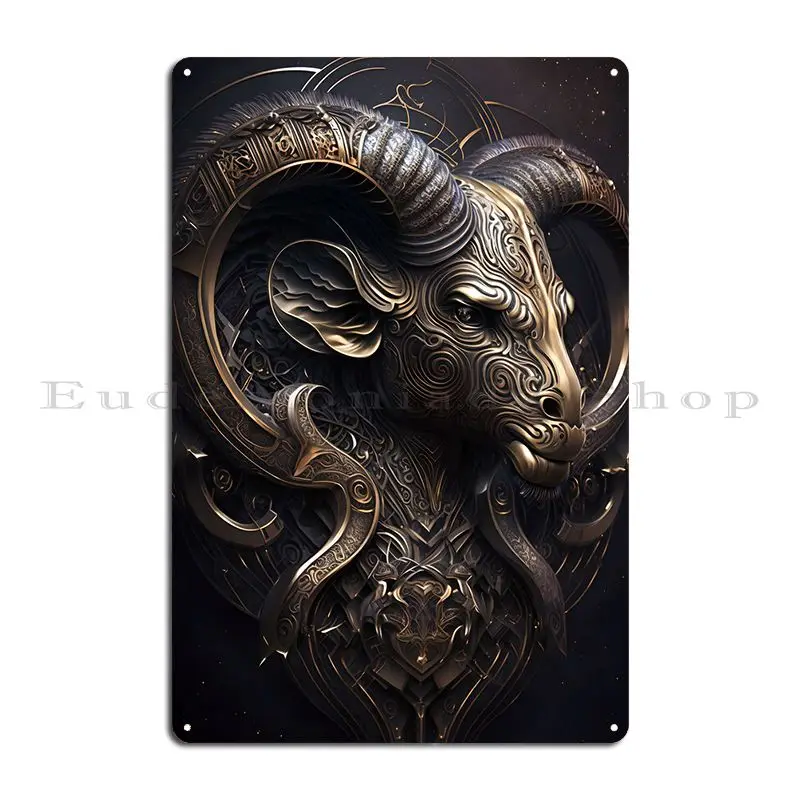 Zodiac Aries Metal Plaque Poster Funny Club Wall Decor Printing Customize Tin Sign Poster