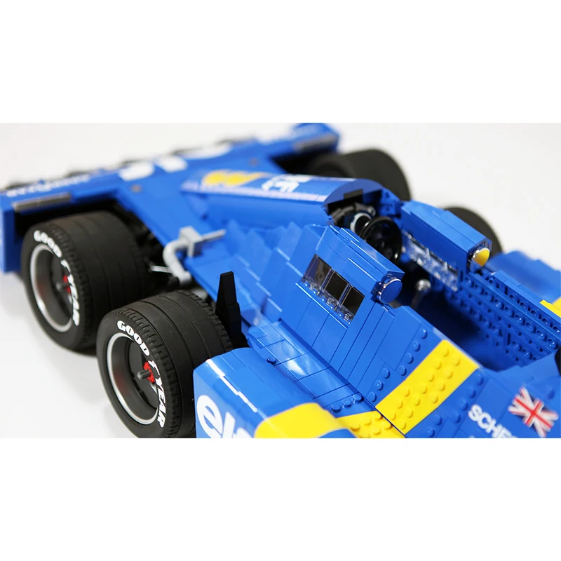 MOC-158318 Tyrrell P34 veicolo da corsa a sei ruote F1 Sports Car Building Block Assembly Bricks Model Boy Collection Toy Gifts