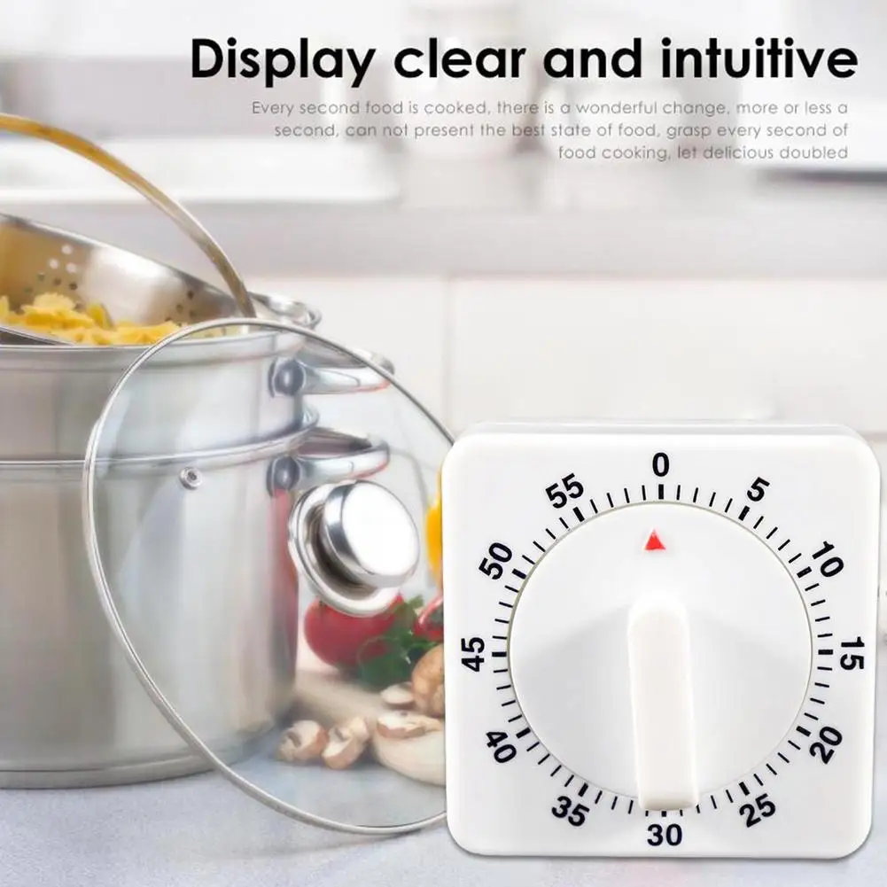 Portable Timer Portable Battery-free Mechanical Kitchen Timer Manager For Cooking Baking 60 Square Timer With Loud For Time Z2V0