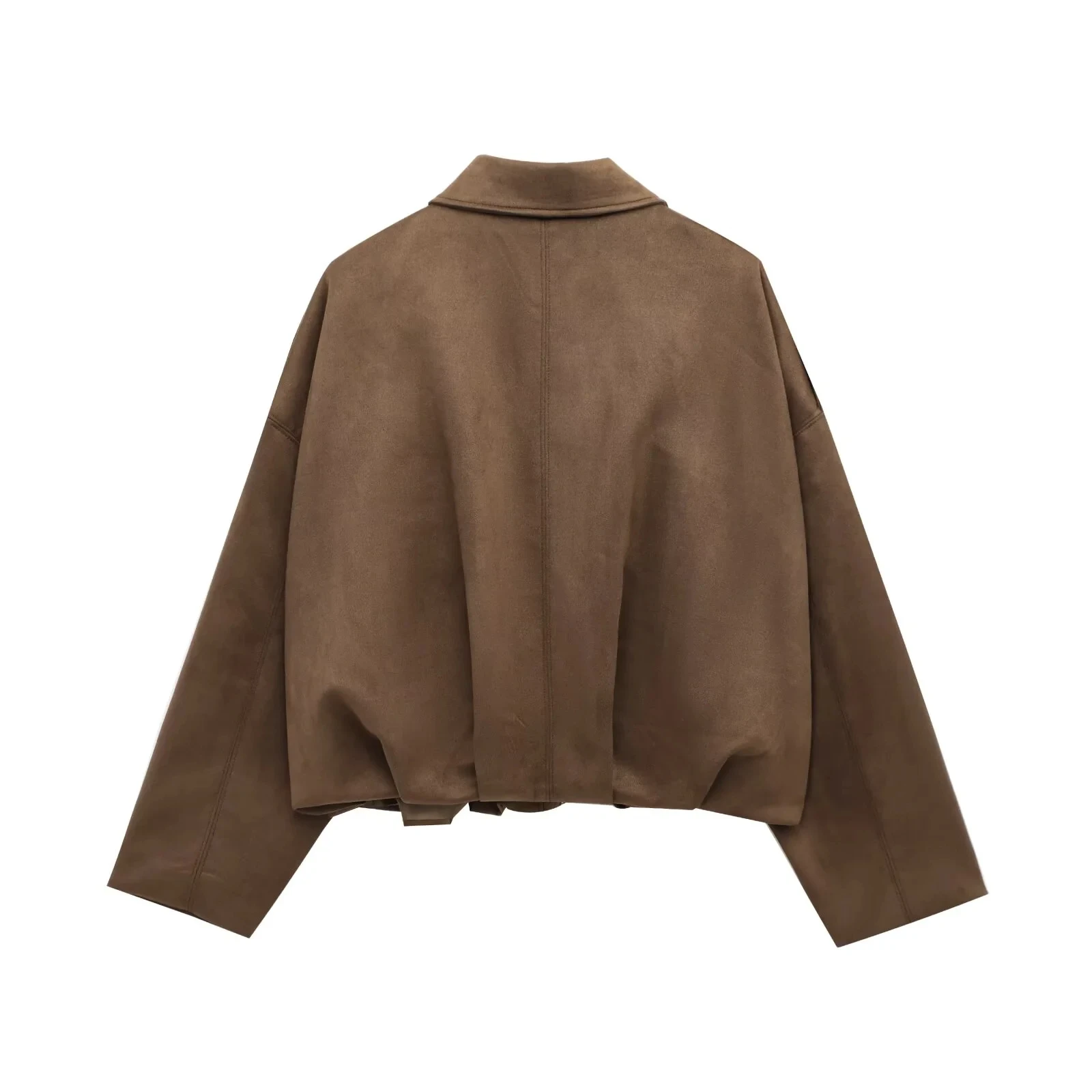 HH Women's Street Fashion Solid Loose Suede Texture Coats Causal Long Bat Sleeves Lapel Zipper Fly Winter Vintage Jackets 67 S961ec74997ba453c9b4c93a92a571bc1L