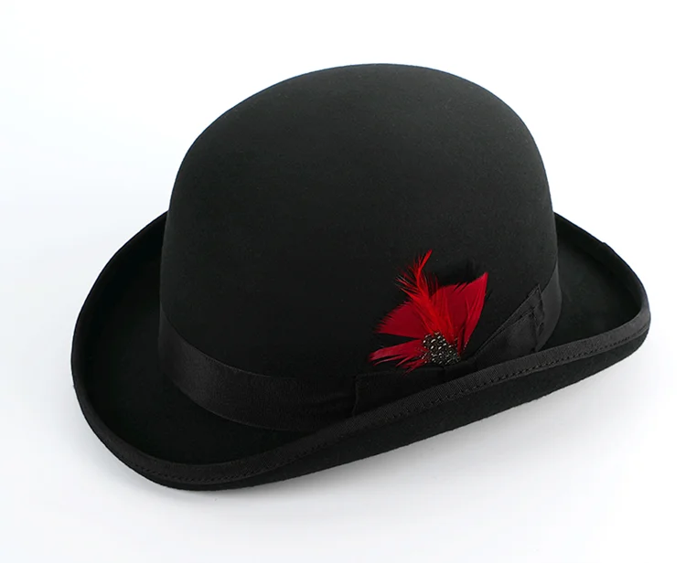 100-wool-round-crown-hard-top-hat-fashion-unisex-bowler-derby-hat-black-wool-felt-dress-fedora-cap