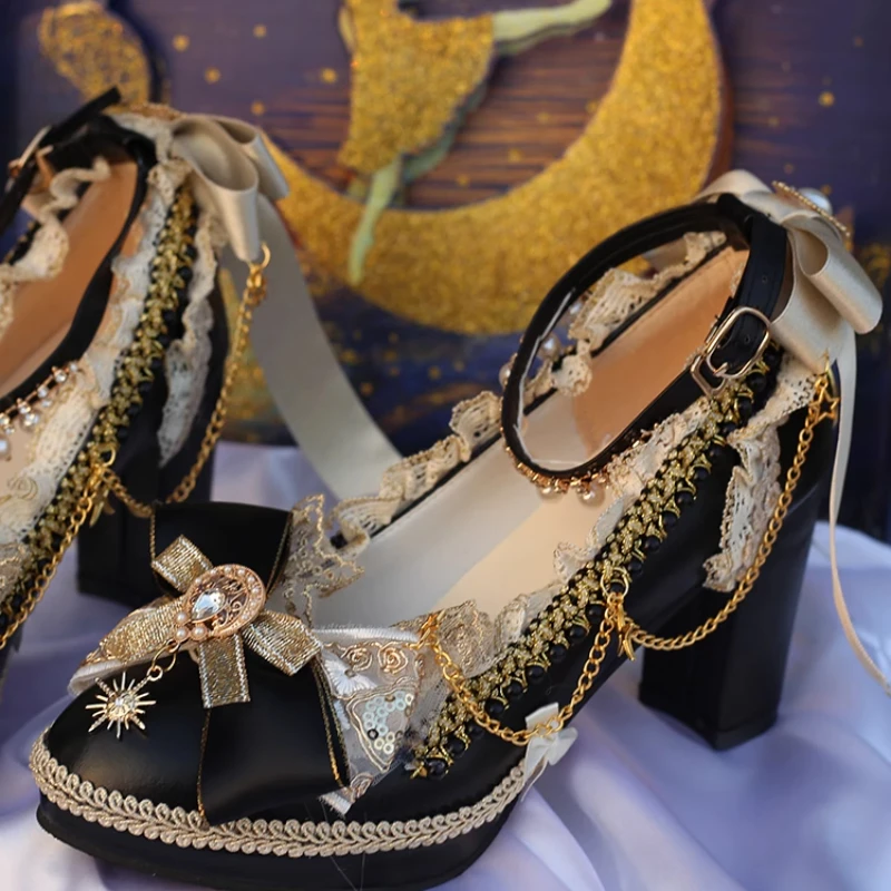 

Original Lolita High Heels Handmade Dawn Nightmare Sinking Tide Dragon Bone Classical Doll Lolita High Heels Tea Party Luo Shoes