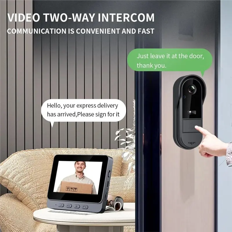 B84B-Smart Video Doorbell Wifi Wireless 1080P HD Cam Two-Way Voice Outdoor Intercom Waterproof Home Security System