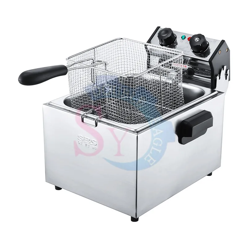 6L Stainless Steel Electric Deep Fryer Smokeless Street Snack French Fries Chicken Grill multifunction Hotpot Oven Fryer Tank