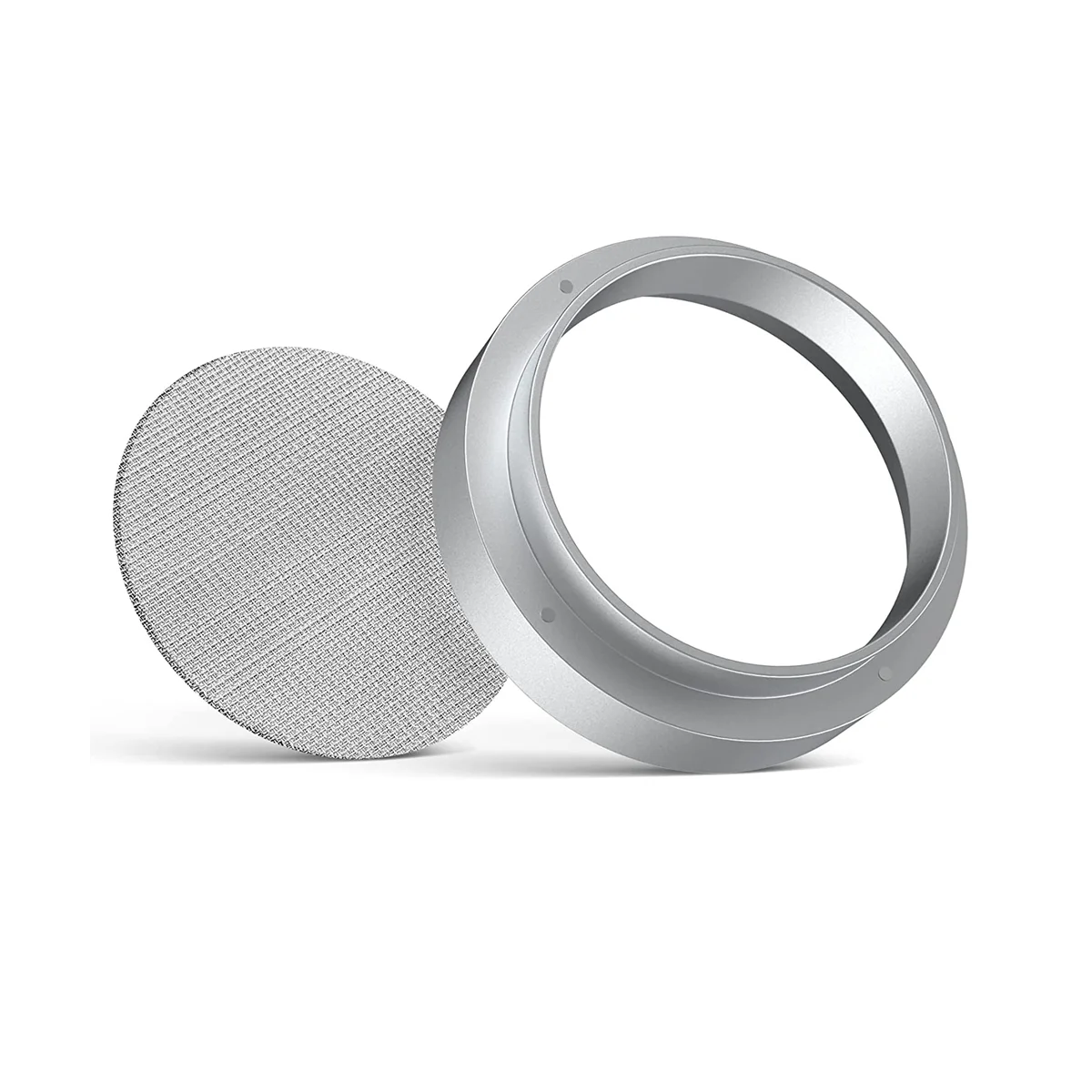 A09G-51mm Coffee Dosing Ring, Aluminum Coffee Dosing Ring with Screen, Stainless Steel Espresso Sieve for Portafilter