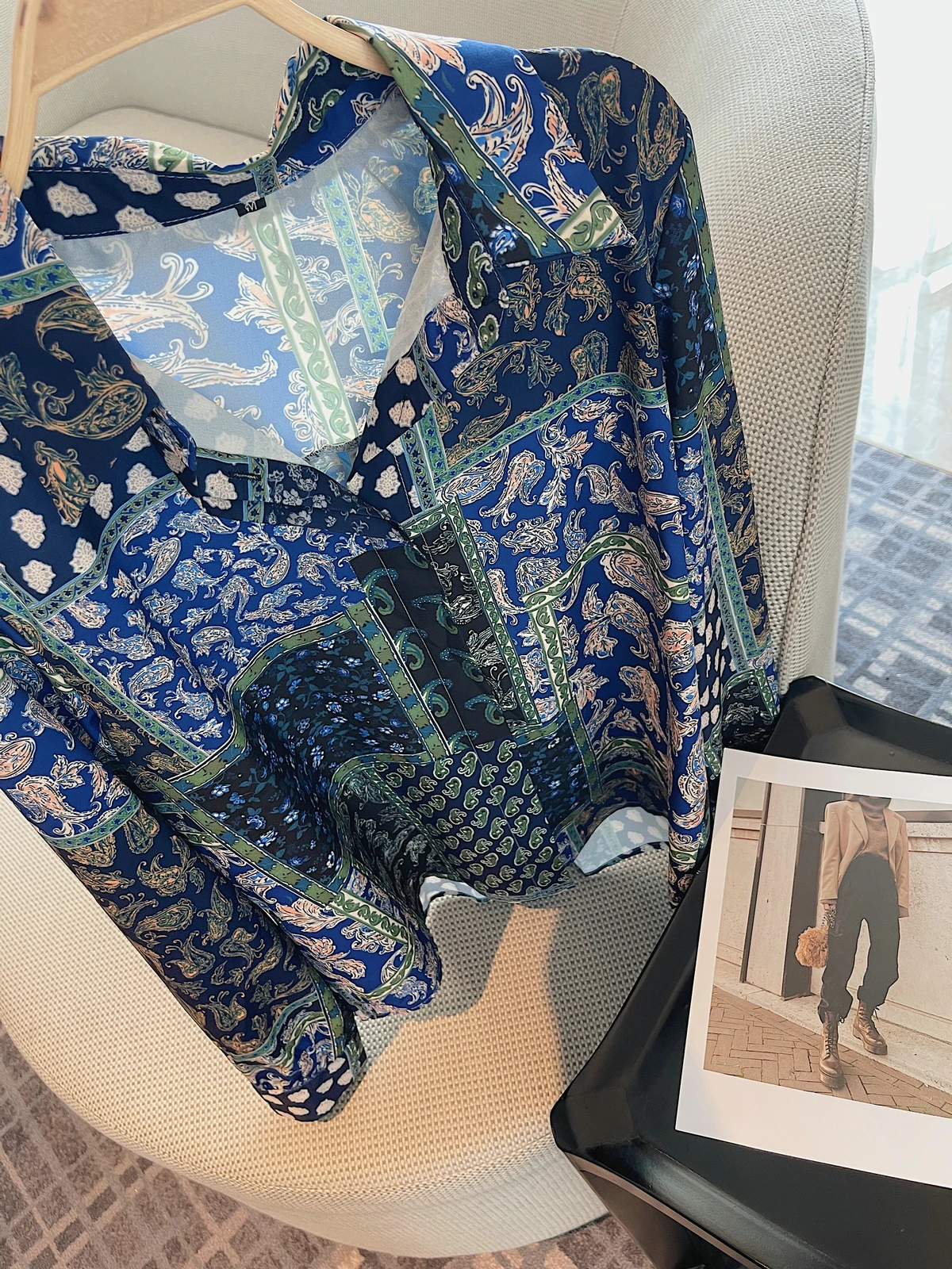 Floral Satin Shirt Blouse Top Y2K Woman Clothing 2025 Spring Summer Stylish Long Sleeve Korean Fashion Style Vintage Elegant New