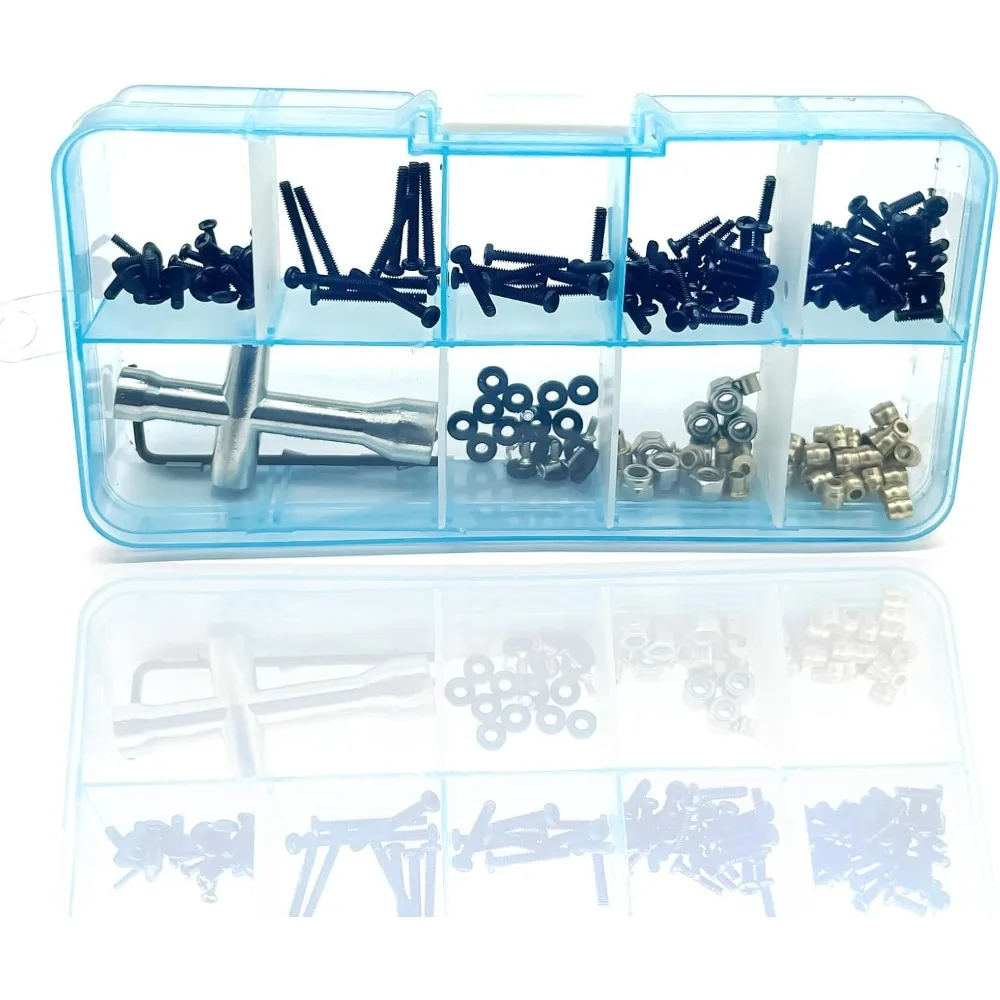 Universal M1.6 M2 RC Screw Kit Screws Assortment Set Fastener Wrench Repair Tools Compatible with FMS 1/18 1/24 Series FCX24 Adv