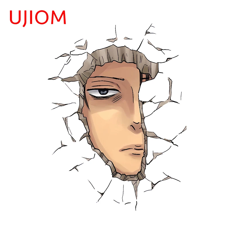 

UJIOM Levi with Giant Wall Cracks Peeking Wall Stickers Creative Anime Tuya Suitable for white surfaces Decals Funny Room Decor