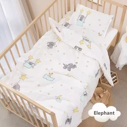 Without Filling Cotton Crib Bed Linen Kit Cartoon Toddler Baby Bedding Set Cartoon 3Pcs Include Duvet Cover Pillowcase Sheet