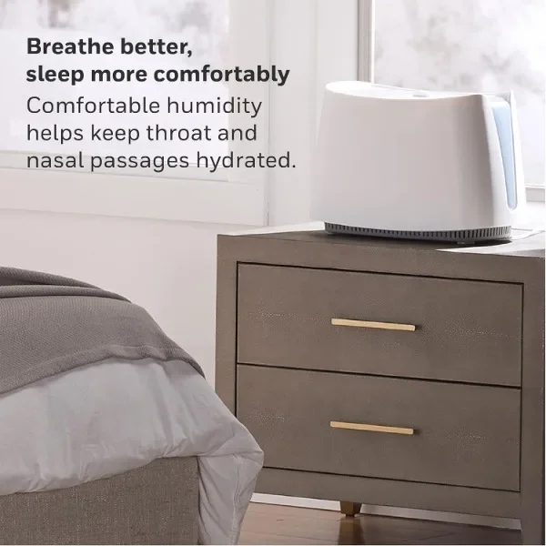 Honeywell Cool Moisture Humidifier, Medium Room, 1 Gallon Tank, White – Invisible Moisture Humidifier for Baby, Kids