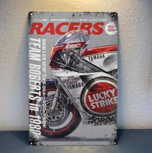 1p,Racers Gp Roberts Motorcycle Metal Poster - Collectable Tin Sign 20x30cm