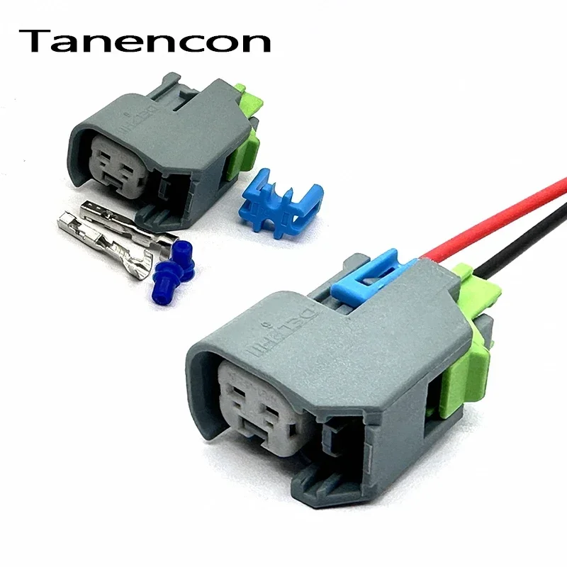 1 Set 2 Pin Car 1.5 mm EV6 Female Auto Fuel Line Quick Injector Connector Plug 15423276 for Buick Chevrolet