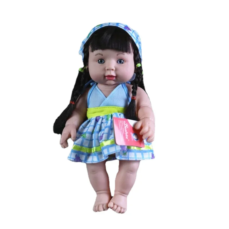 Bonecas Reborn de Olhos Azuis, saia para bandana, boneca recém-nascida, figuras modelo, presente para crianças, muito fofo, engraçado, 30cm