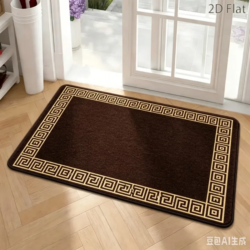 Greek Key Pattern Door Mat Anti Slip Black White Border Welcome Doormat Floor Rug Kitchen Carpet Living Room Entrance Mats