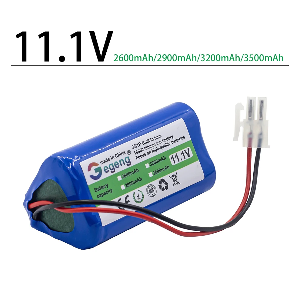 3S1P 11.1V 3500mAh/3200mAh/2600mAh lithium battery for ilife v9e iBoto AQUA X220G sweeping robot vacuum cleaner battery