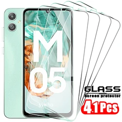 4-1 Pcs Tempered Glass for Samsung M05 M35 M55 M15 A55 A35 A25 A15 5G 4G Screen Protector Front Film Protective on For Galaxy