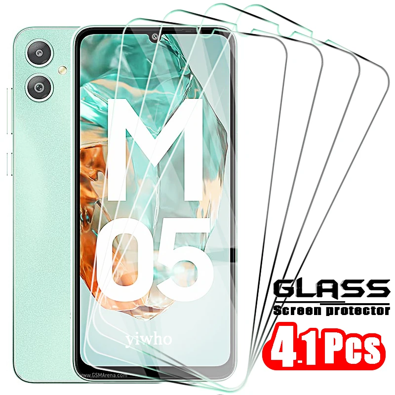 4-1 Pcs Tempered Glass for Samsung M05 M35 M55 M15 A55 A35 A25 A15 5G 4G Screen Protector Front Film Protective on For Galaxy