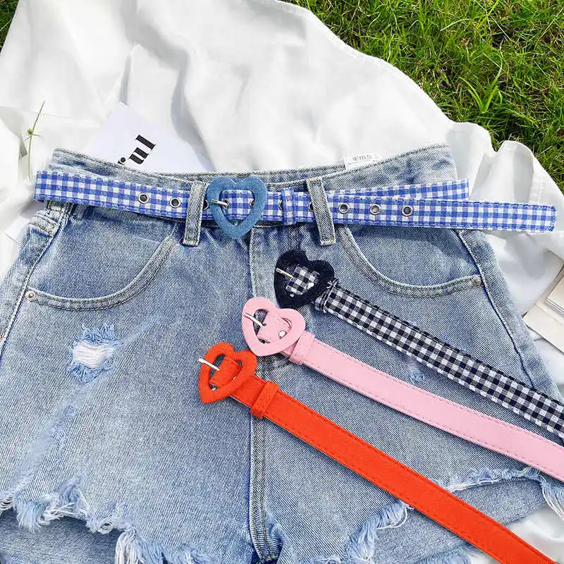 Love Belt Women Summer New Korean Style Decorative Denim Jeans Belt Student Fashion Multifunctional Ins Style Belt