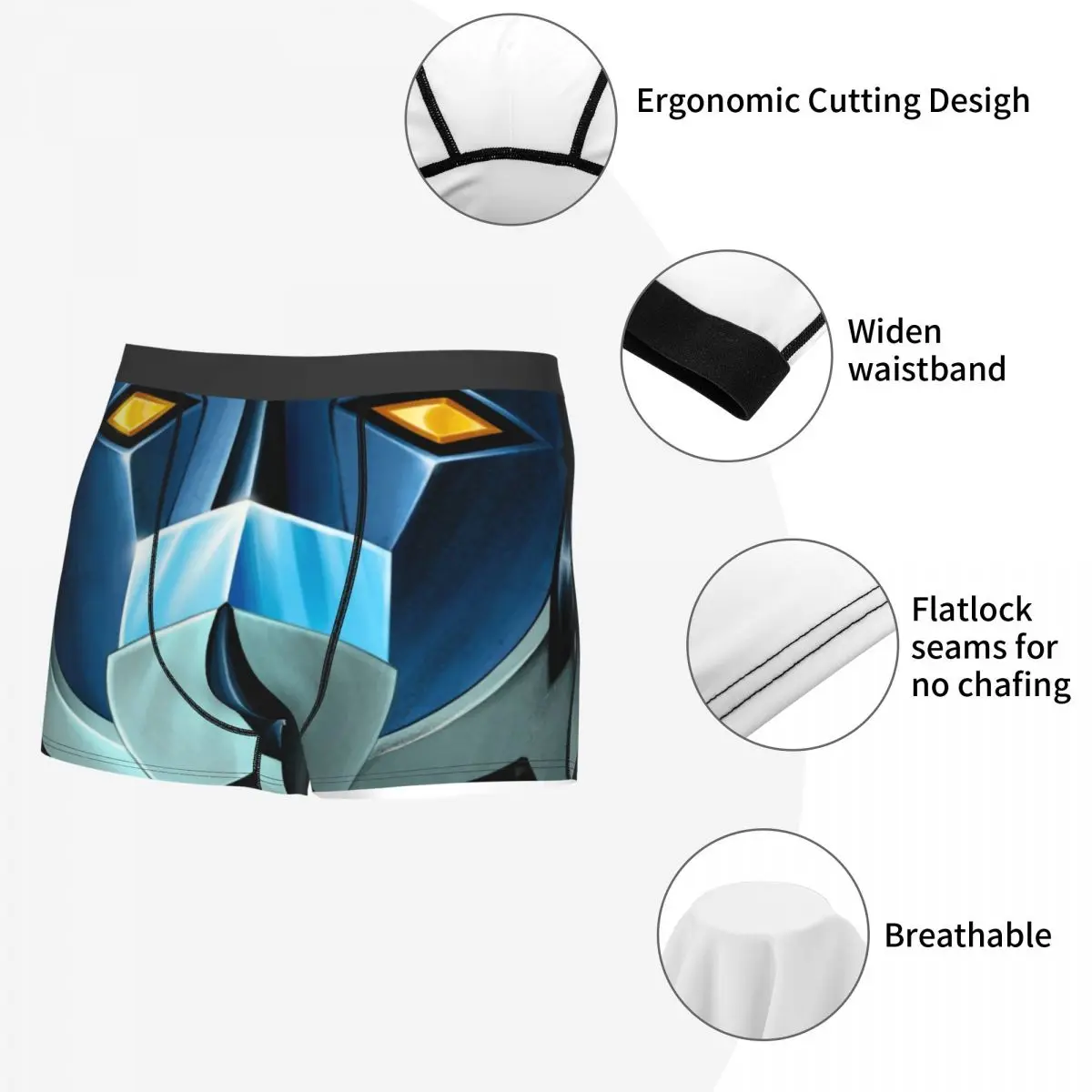 UFO Robot Goldrake Boxer Shorts For Homme Japan Anime Manga Grendizer Mazinger Z Underwear Panties Briefs Soft Underpants