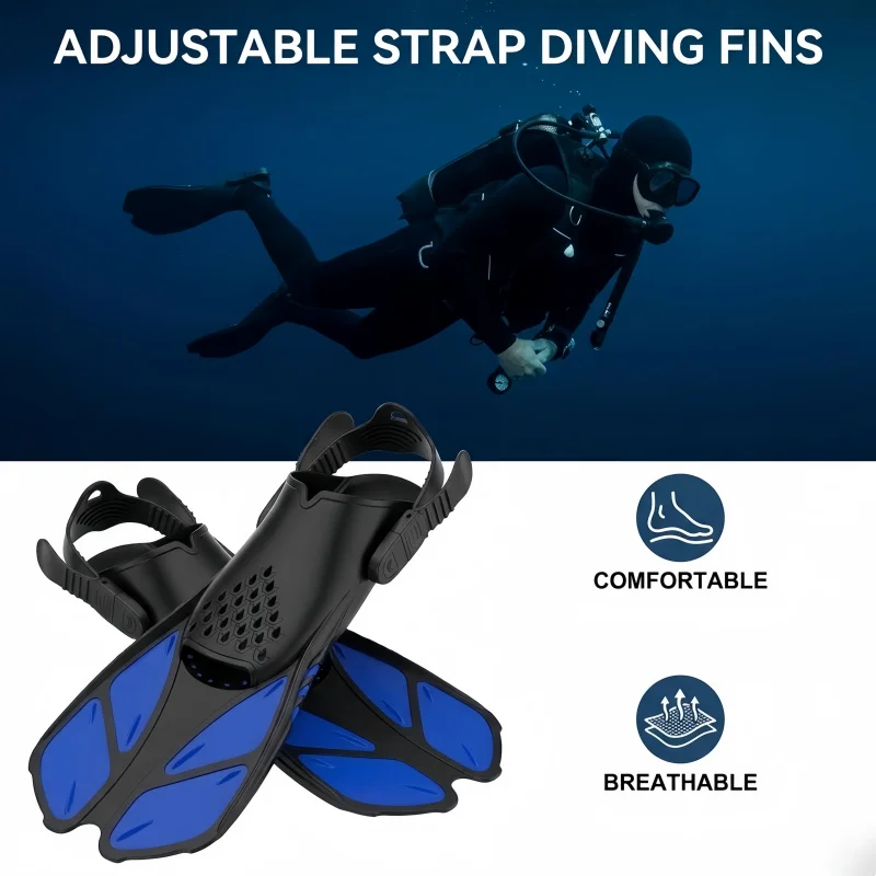 

Регулируемые ласты XIAOTREE с пряжкой, короткие силиконовые ласты для дайвинга, подходят для взрослых, для водных видов спорта и путешествий.