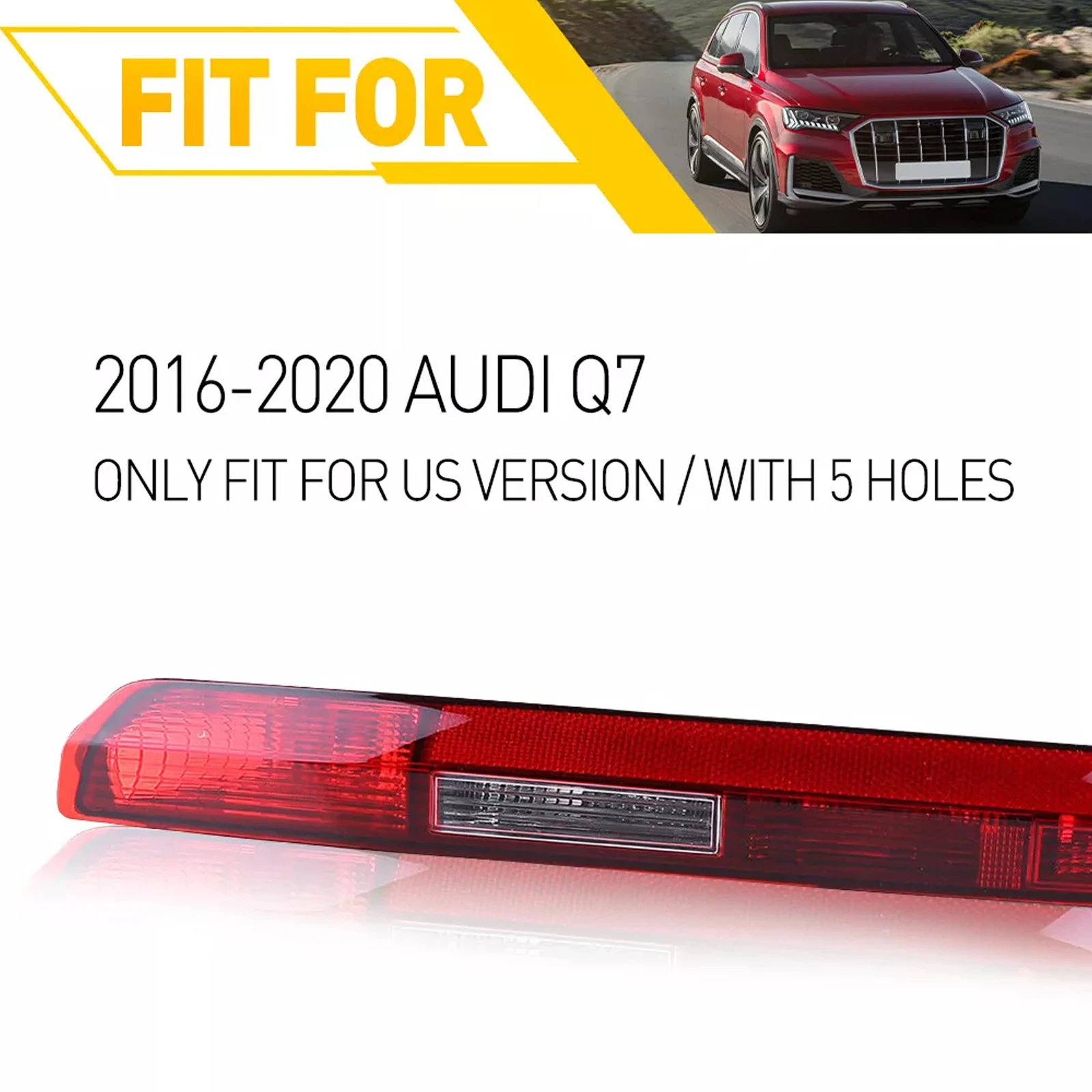 Rear Right Bumper Light Brake Stop Lamp Reflector for Audi Q7 2016-2021