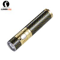 Lumintop Duke 14500 flashlight brass copper and carbon fiber flashlight with side switch SS bezel 800 lumen with strobe mode out