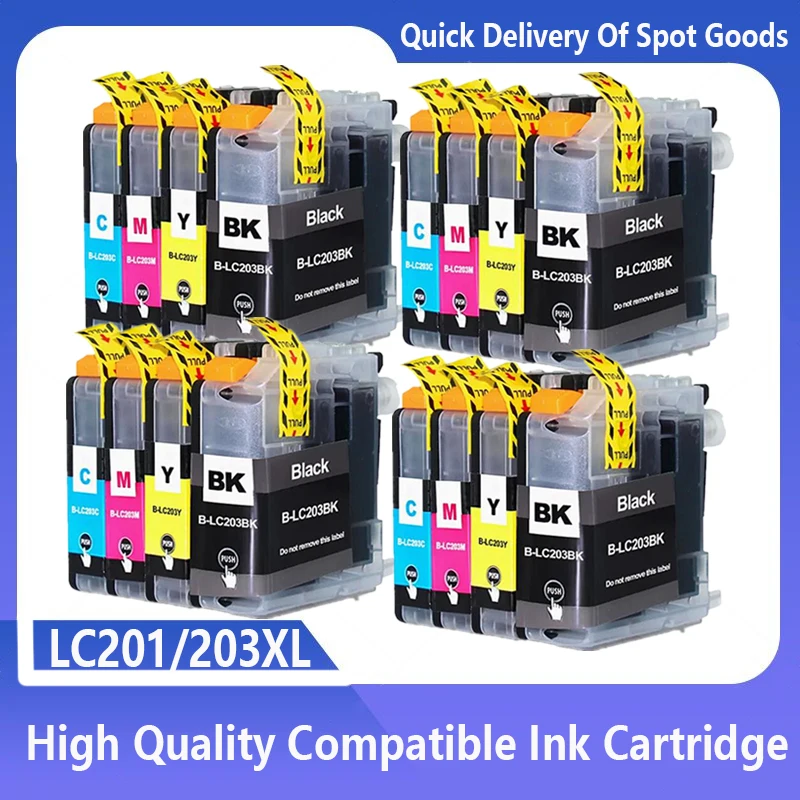 LC201 LC203 XL Ink Cartridge for Brother MFC J460DW J480DW J485DW MFC-J680DW MFC-J880DW MFC-J885DW J5520DW Printer