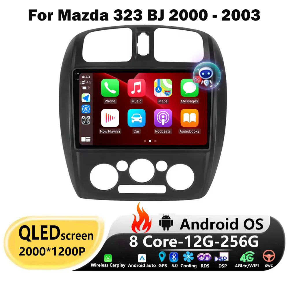 

Android 16 Auto For Mazda 323 BJ 2000-2003 QLED Screen Car Radio Multimedia Player Navigation GPS Wireless Carplay Bluetooth 9''