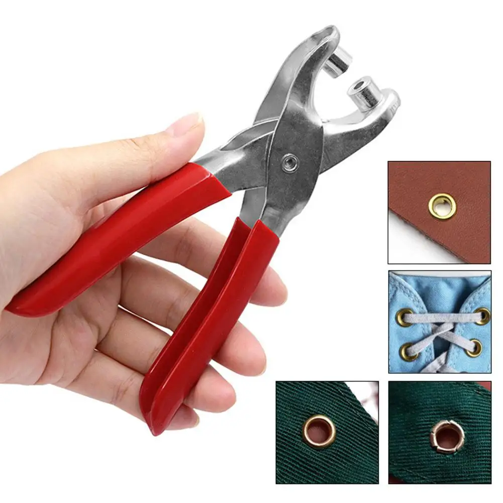 Eyelet Hole Punching Pliers Kit Shoe Holes Rivet Pliers DIY Manual Tools Kit For Punching Binding With 4mm Button 40pcs (approx.