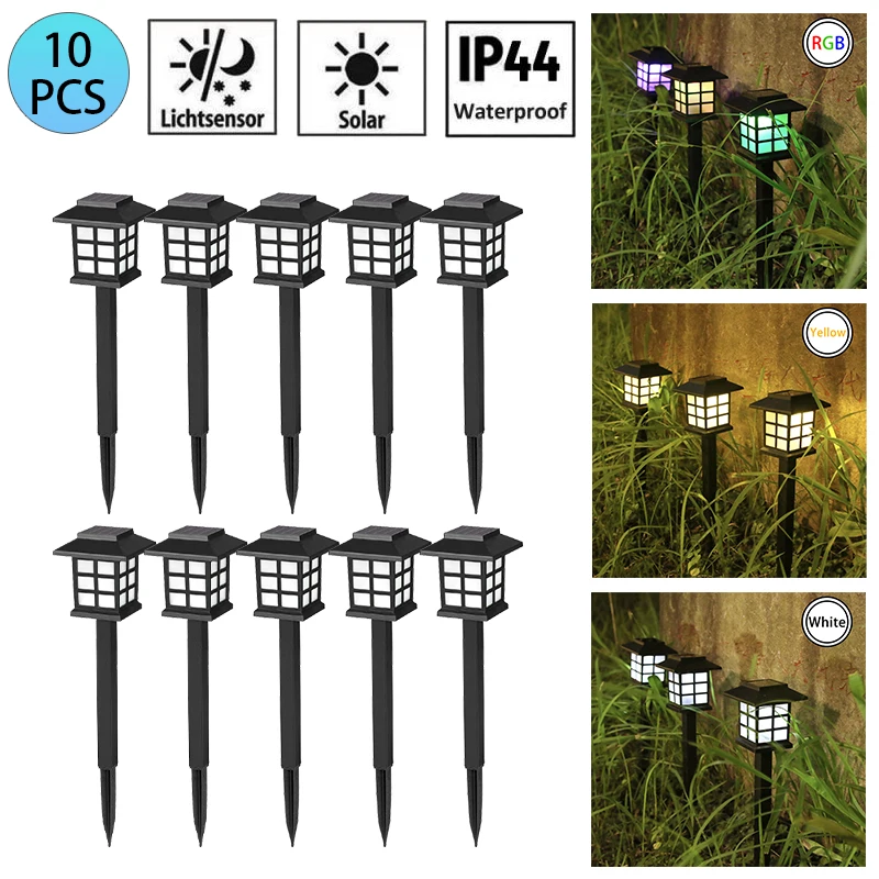 10PCS LED Solar Pathway Lights Outdoor Lawn Lamp Solar Lamp Decoration for Landscape/Patio/Garden/Yard/Driveway/Walkway Lighting