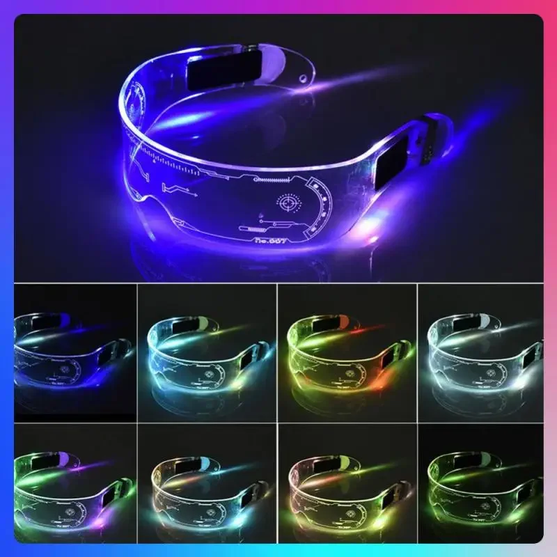 LED light up Glasses Neon Luminous Glasses Adults Rave Cosplay Goggles for Bar birthday Party DJ stage performance props