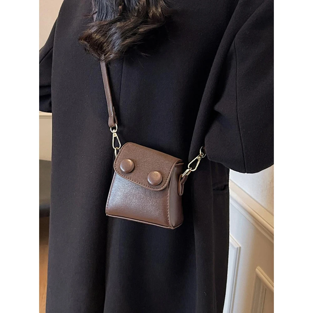 

Women's Mini Crossbody Bag 2025 New Fashion Purse Solid Color Buckle Single Shoulder Bags Chic All-Matched Delicate Packs