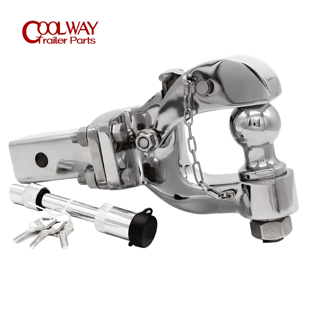 Stainless Steel Pintle Hook Set Trailer Hitch Towing Camper RV Parts Caravan Accessories