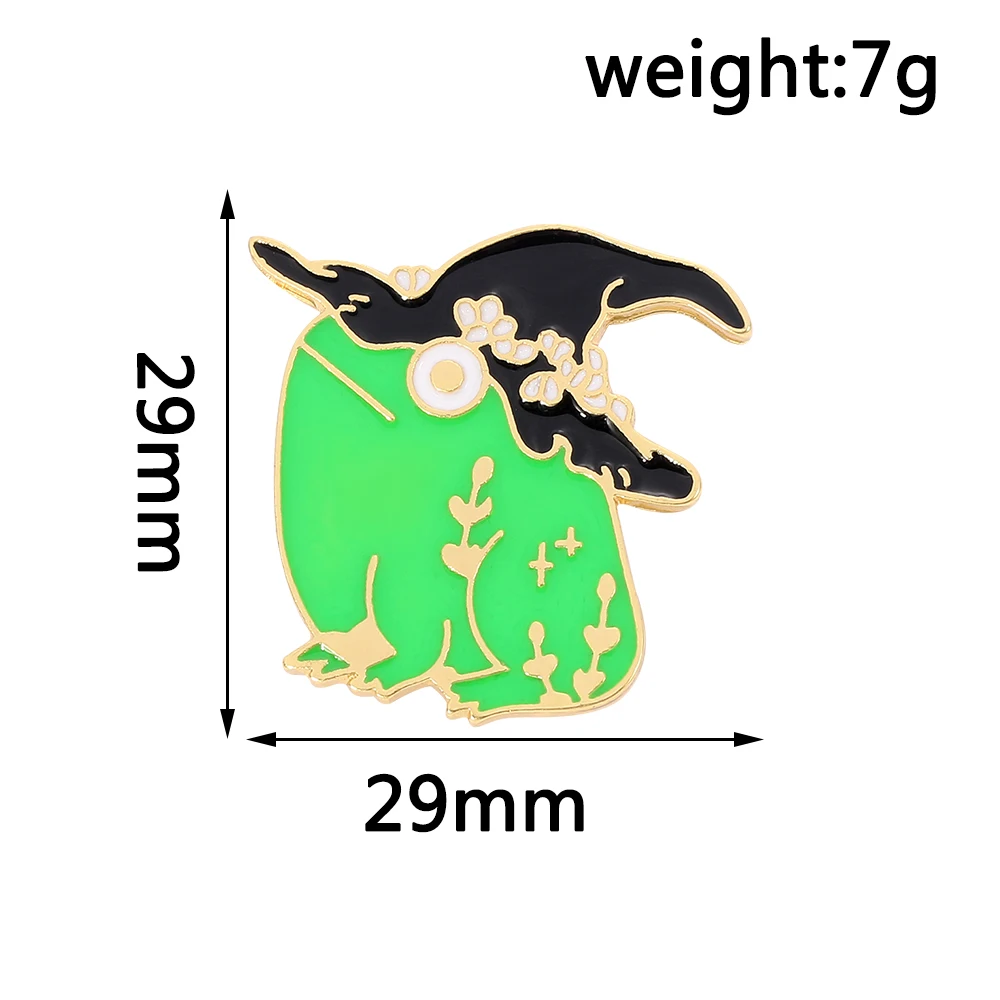 New Witch Frog Metal Enamel Pins Wizard Hat Brooches Bag Clothes Lapel Pin Animal Badge Cartoon Jewelry Gift for Kid Friends