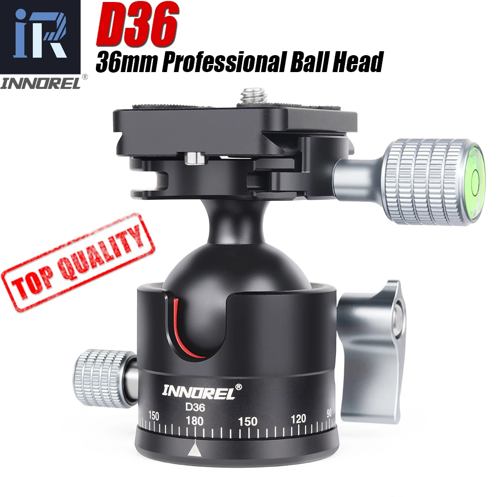 

INNOREL D36 Low Profile Ball Head 36mm CNC Metal 360° Panoramic Camera Tripod Head for Tripod,Monopod,DSLR Cameras,Camcorder