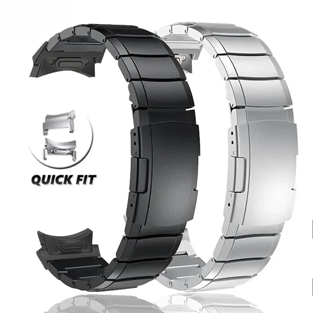 Luxus Edelstahl band für Samsung Galaxy Uhr 6 klassische 47mm 43 keine Lücken Link Armband für 4 5 Pro 45mm 40 44 mm 42 46mm