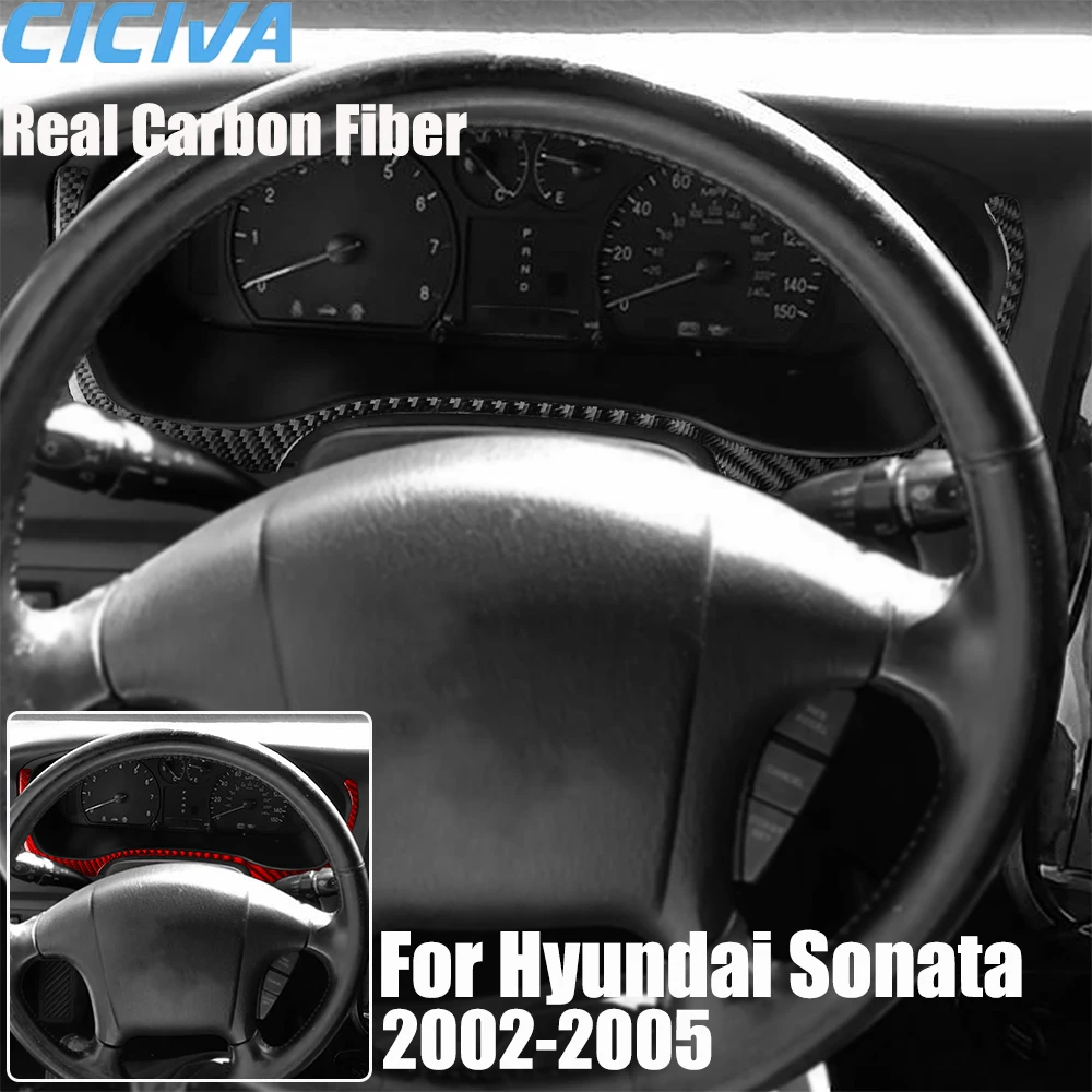 

Накладка на рамку спидометра из настоящего карбона, мягкая наклейка для Hyundai Sonata 5-го поколения EF 2002-2005