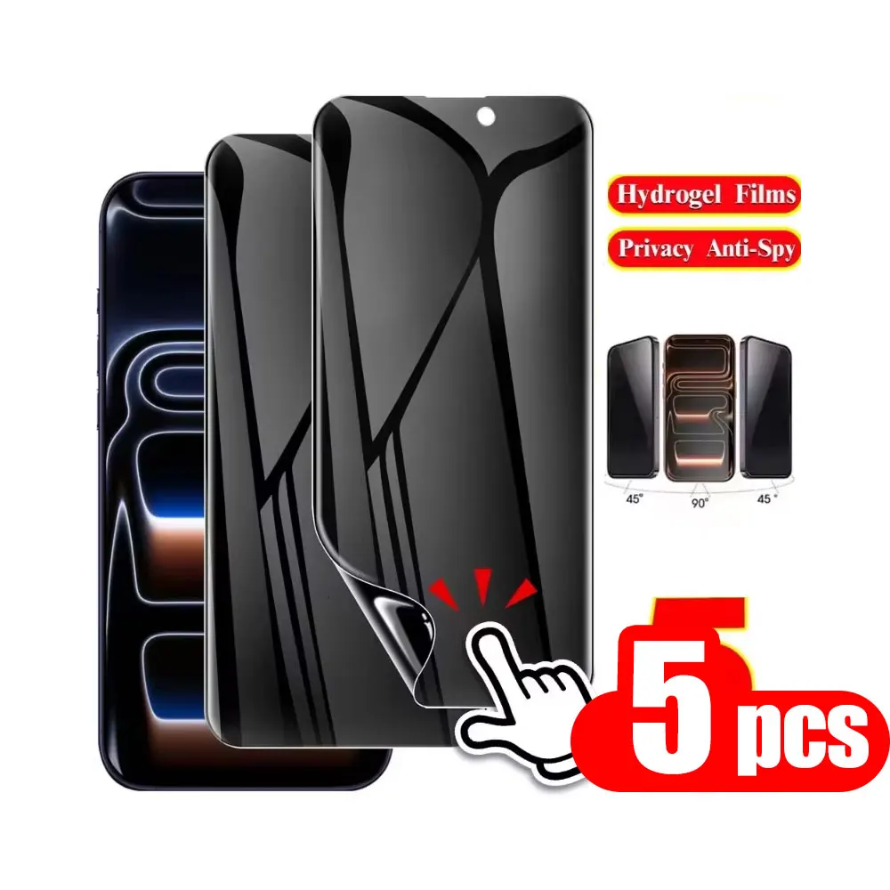 1-5PCS Privatsphäre Volle Abdeckung Hydrogel Film Für iPhone 17 Pro Max 17 Pro Für iPhone Air 17 Screen Protector weiche Film Anti-Spy