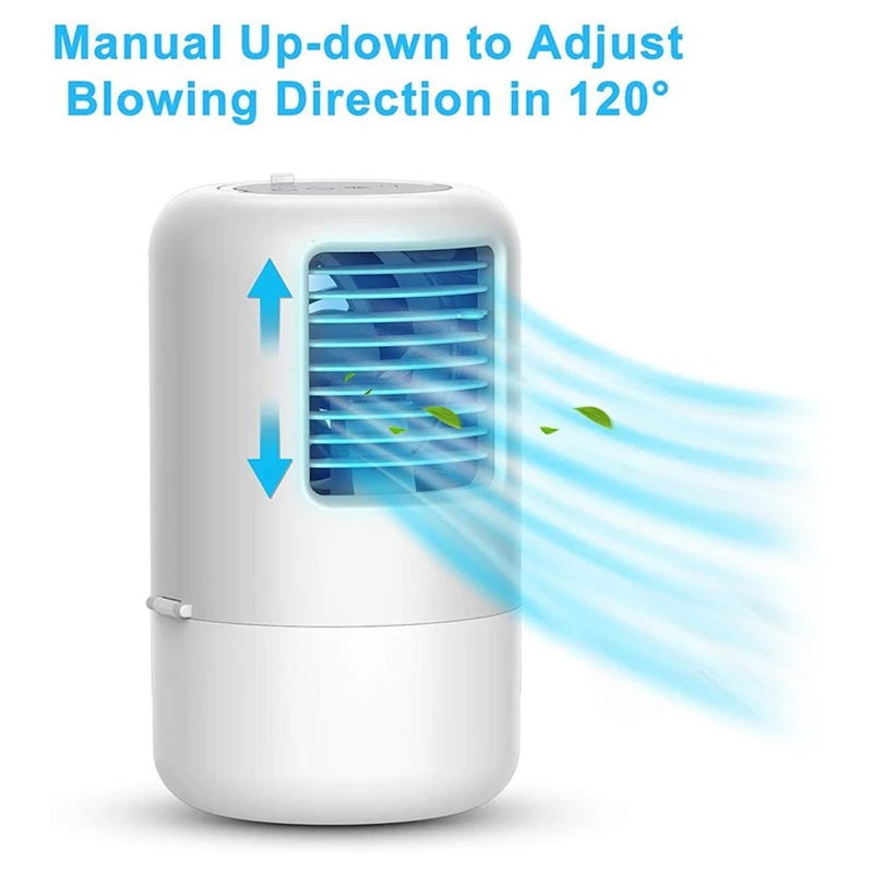 Ventilador de ar condicionado de mesa mini portátil recarregável escritório doméstico colorido luz ambiente spray ventilador