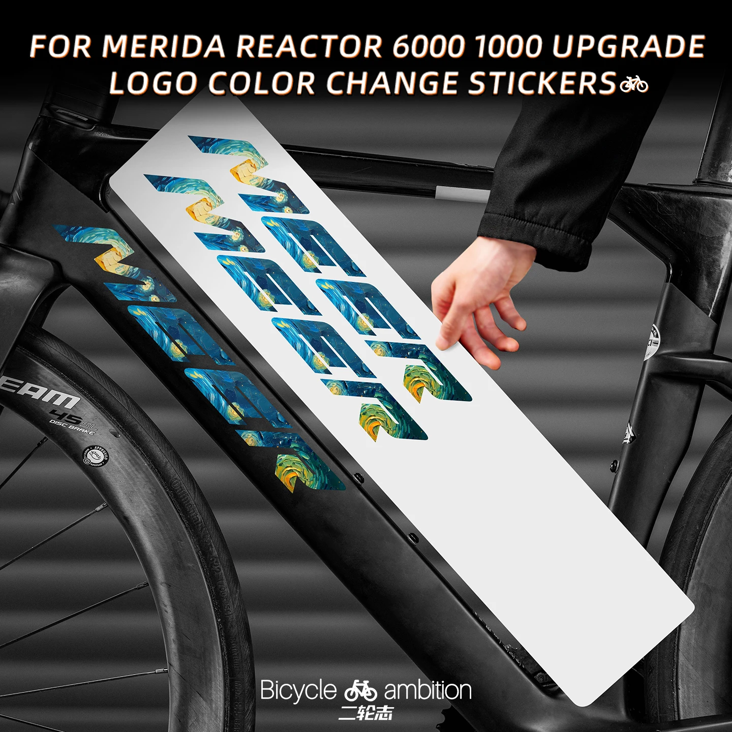 

For Merida Reacto 6000 1000 Road Bike Upgrade Version Logo Color Changing Stickers Wraps Bicycle Custom Accessories