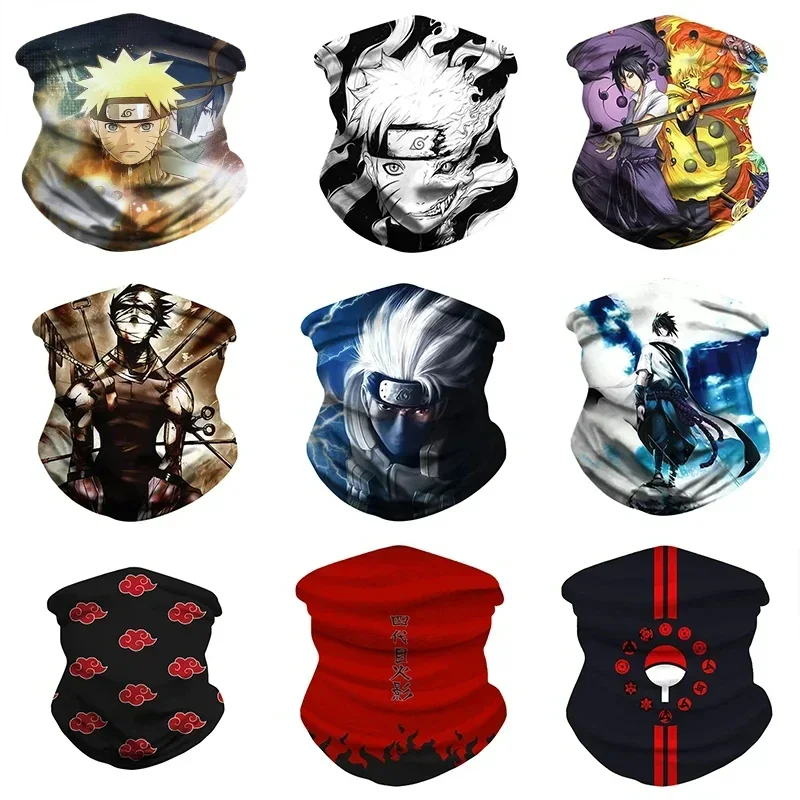 Anime Naruto Cosplay Akatsuki Itachi Bandana máscara de ciclismo para hombres y mujeres, bufanda de invierno, máscara de cuello transpirable al aire libre, babero cálido