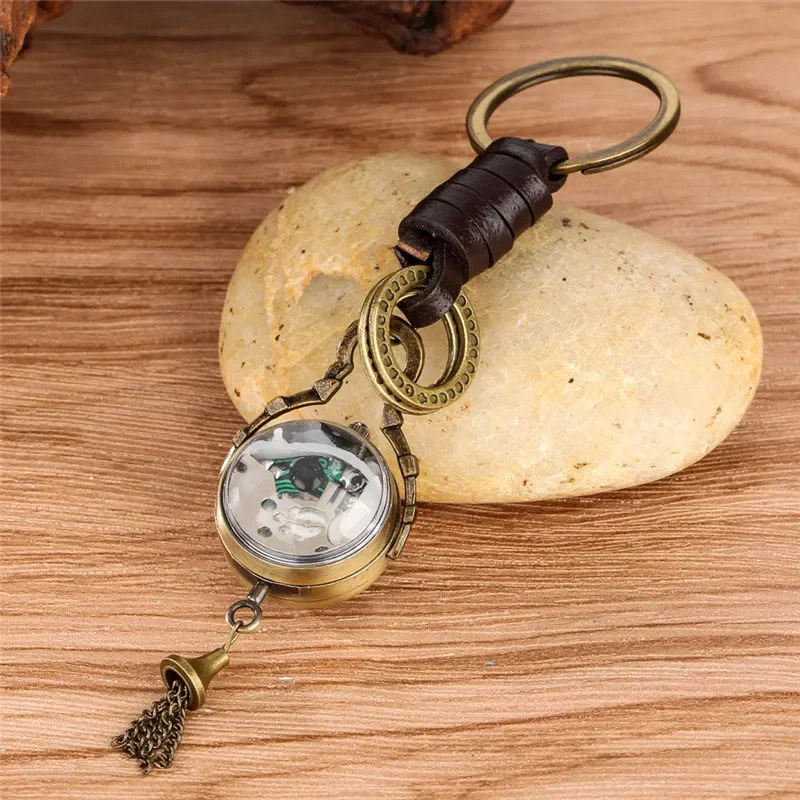 Antique Style Round Shape Men Women Pendant Quartz Analog Pocket Watch Roman Number Clock with Key Ring Rope Collectable reloj