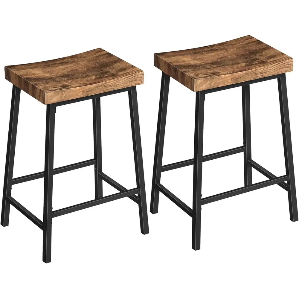 

Bar Stools,Counter Height Bar Stools Set o 2, 23.7 Inch Stools with ootrest, Kitchen Stools, Industrial Style, or Dining Room, C