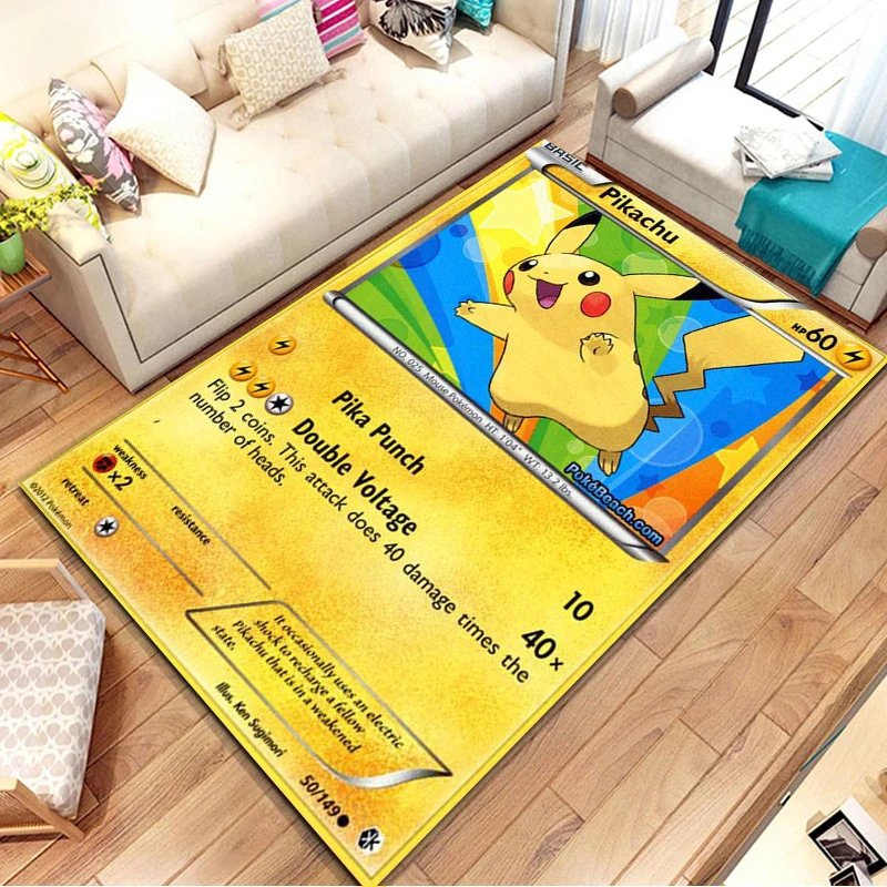 Pokemon Card Series Anime Poster Large Area Rug 3D Carpets Home for Living Rooms Kids Bedroom Sofa Doormat Decor Child Floor Mat