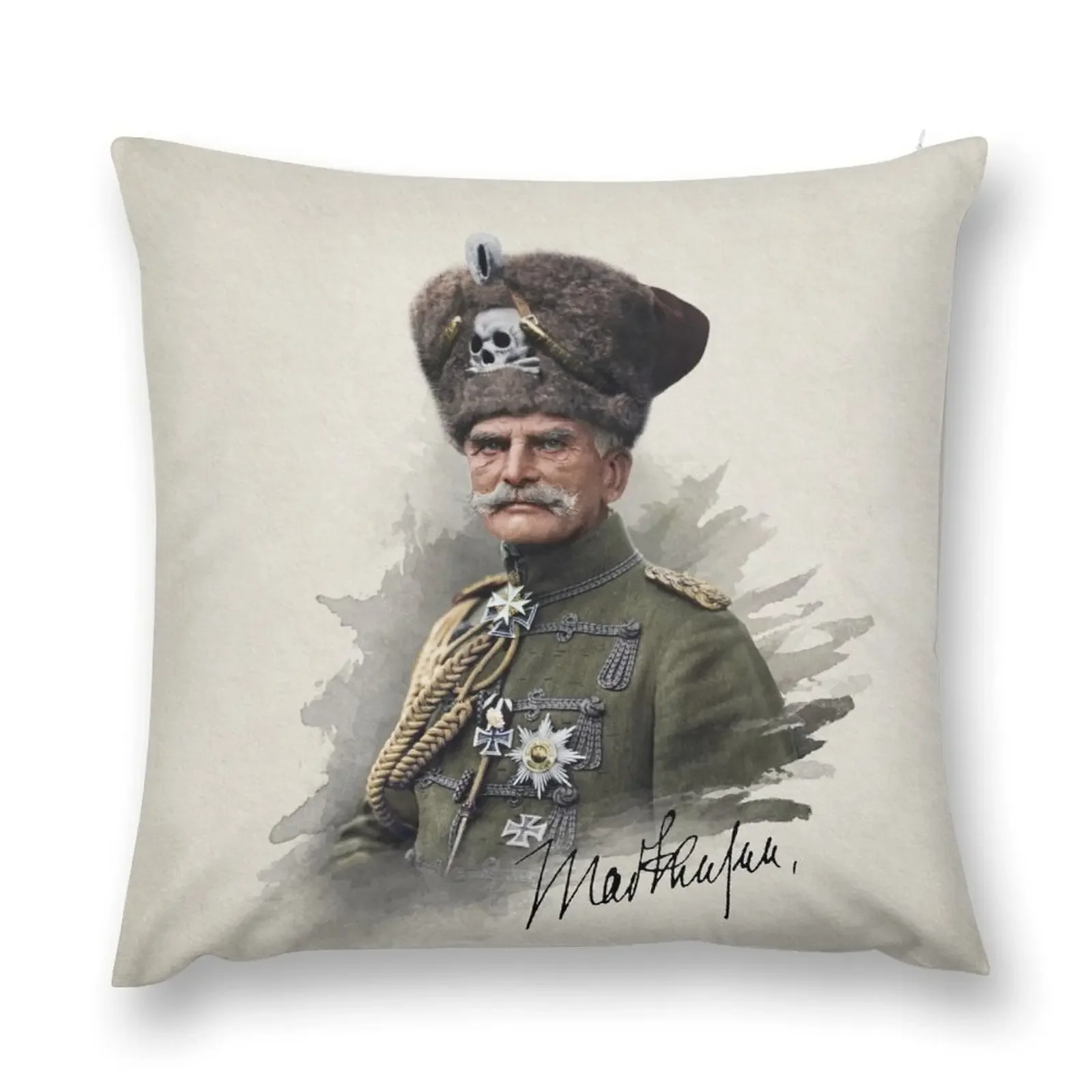 August von Mackensen Portrait Art Throw Pillow luxury decor Decorative Sofa Cushion pillow