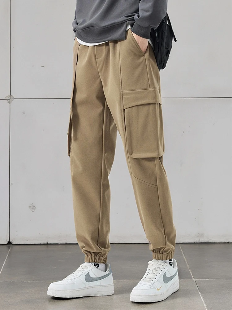 Frühling Sommer Herren Cargo-Hosen mit Verstellbaren Gürteln Streetwear Mode Slim Fit Lässige Jogginghosen 2026 Neu